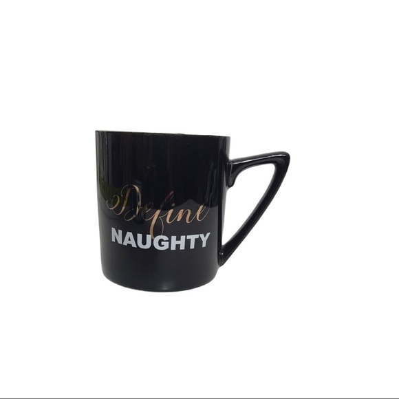 “Define Naughty” Mug, Black With Gold & White - Picture 3 of 13